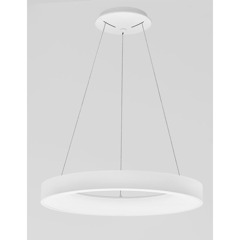 1 - Light LED Drum Pendant, 120cm H x 60cm W x 60cm D, White