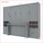Lit escamotable double en panneau de fibres à densité moyenne + LVL avec rangement gris pour espaces multifonctionnels-324054767