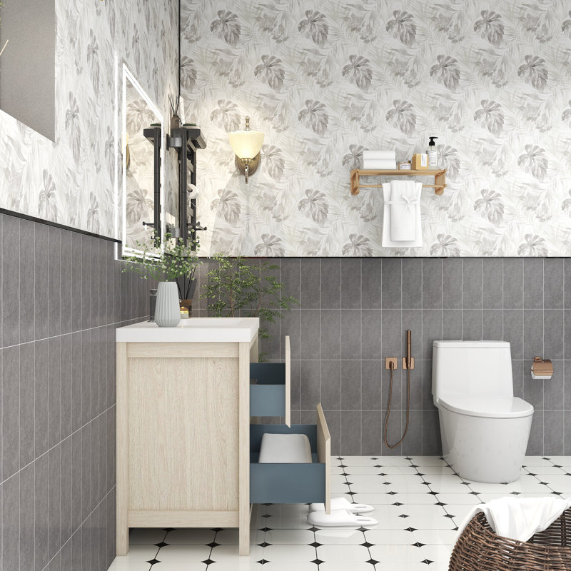 Meuble-lavabo simple avec plateau 41,5 po Cassopolis, Bois clair
