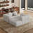 Off-White 103" Boneless L-Shaped Sofa with Chaise Recliner - Contemporary Reclining Sofa-1217166776-1217166777