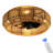 17.71" Boho Rattan Ceiling Fan With Lights And Remote, Bladeless Low Profile For Bedroom Kitchen Living Room