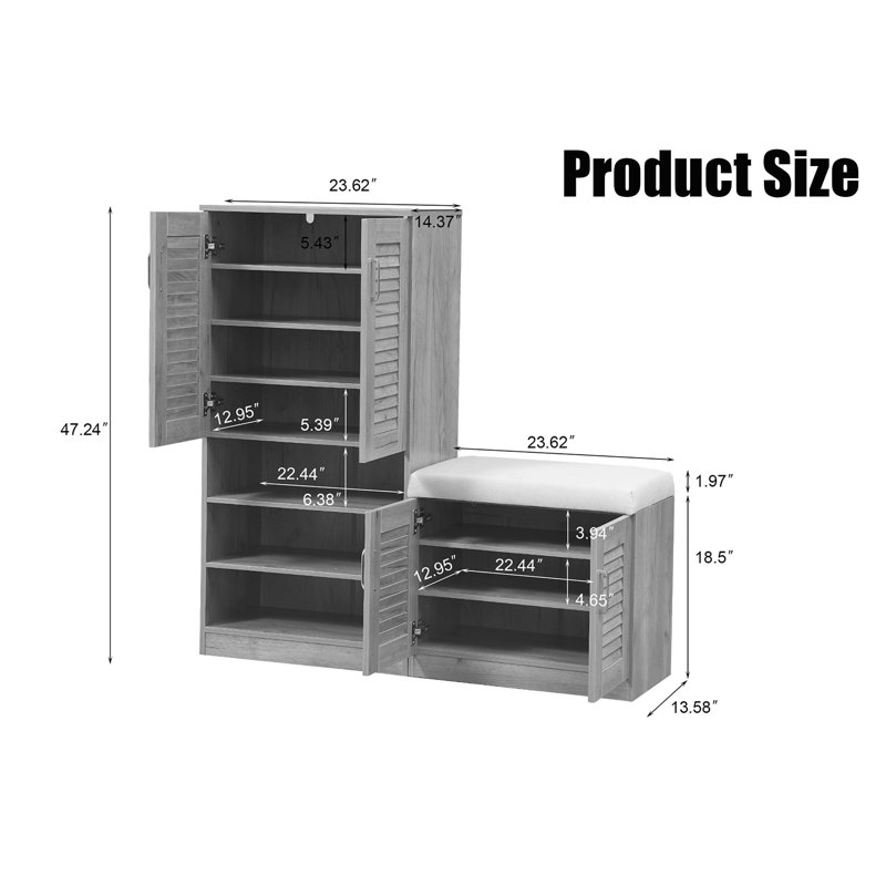 Armoire à chaussures multifonctionnelle, Blanc