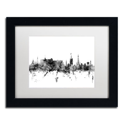 « édimbourg horizon b&w », impression encadrée