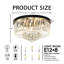 Lustre rond en cristal 23,6 pouces avec 8 lumières