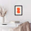 «Orange Floral Silhouettes» par Ortanza, impression sur bois encadrée-716306359-716306356