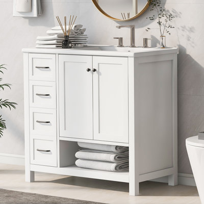 Meuble-lavabo simple 36 po avec comptoir en céramique 36 po