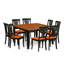 Ensemble de salle à manger 9 pièces comprenant une table carrée avec rallonge papillon et 8 chaises de cuisine, 54 x 54 pouces, noir et cerise-1041292039-1007812920