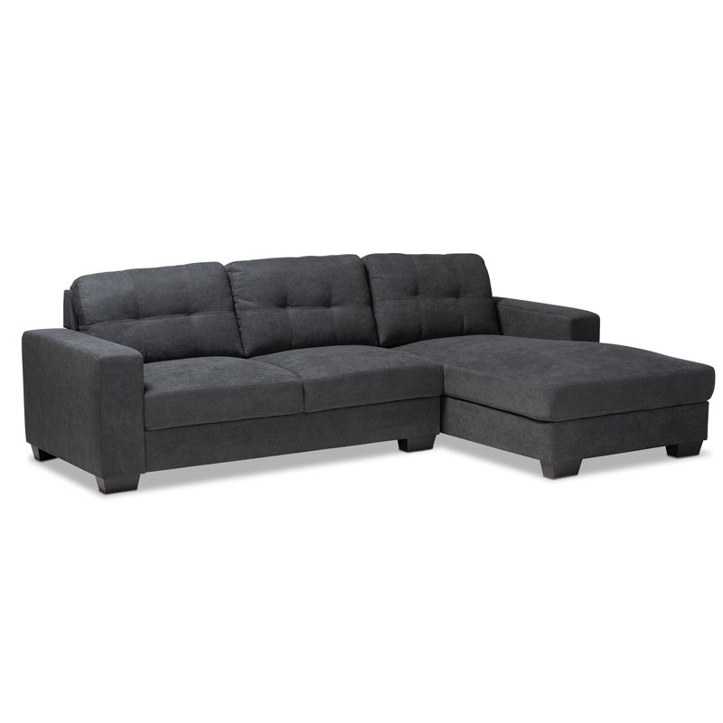 Canapé et chaise longue Alexandrina, Orienté à droite, Gris foncé
