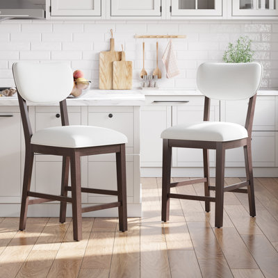 Upholstered Solid Wood Bar Stool