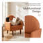 Fauteuil contemporain en forme de coquillage avec coussins moelleux et pieds en bois massif