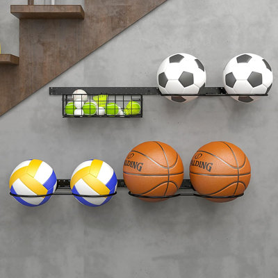 8 Tier Detachable Wall Mounted Basketball Rack