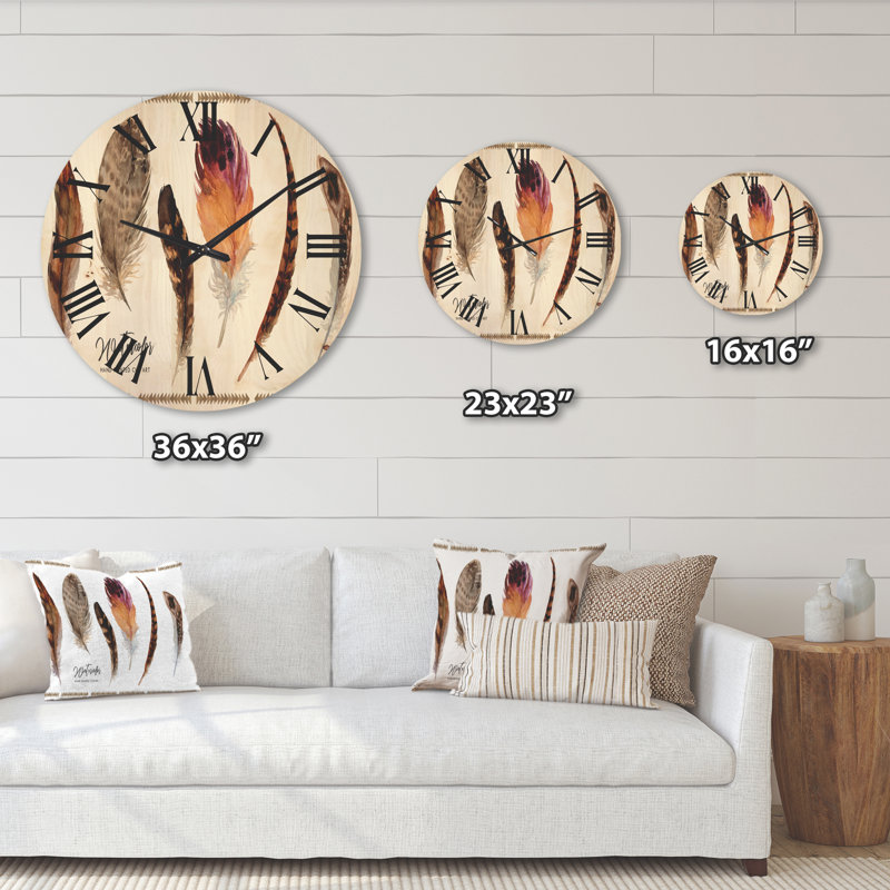 Horloge murale Exotic Vibrant Feathers, Très grand