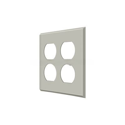 61D9D77D1AC94C4AA197919984DE96CB Switch Plate, Quadruple Outlet in Brushed Nickel