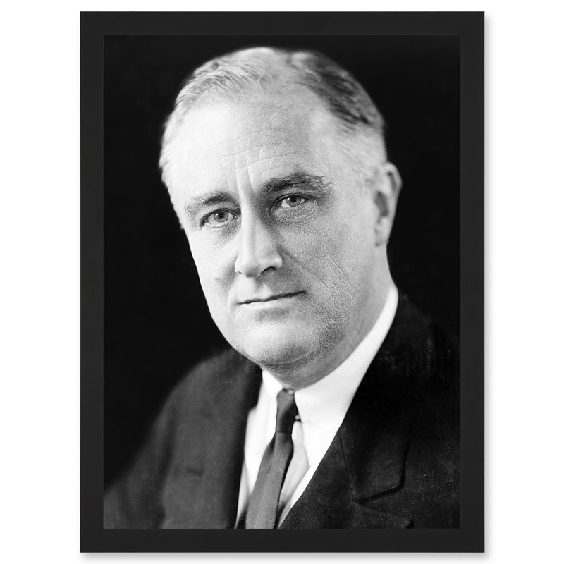Portrait President FDR Franklin Roosevelt USA - Single Picture Frame Print