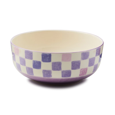 Black Check Serving Bowl