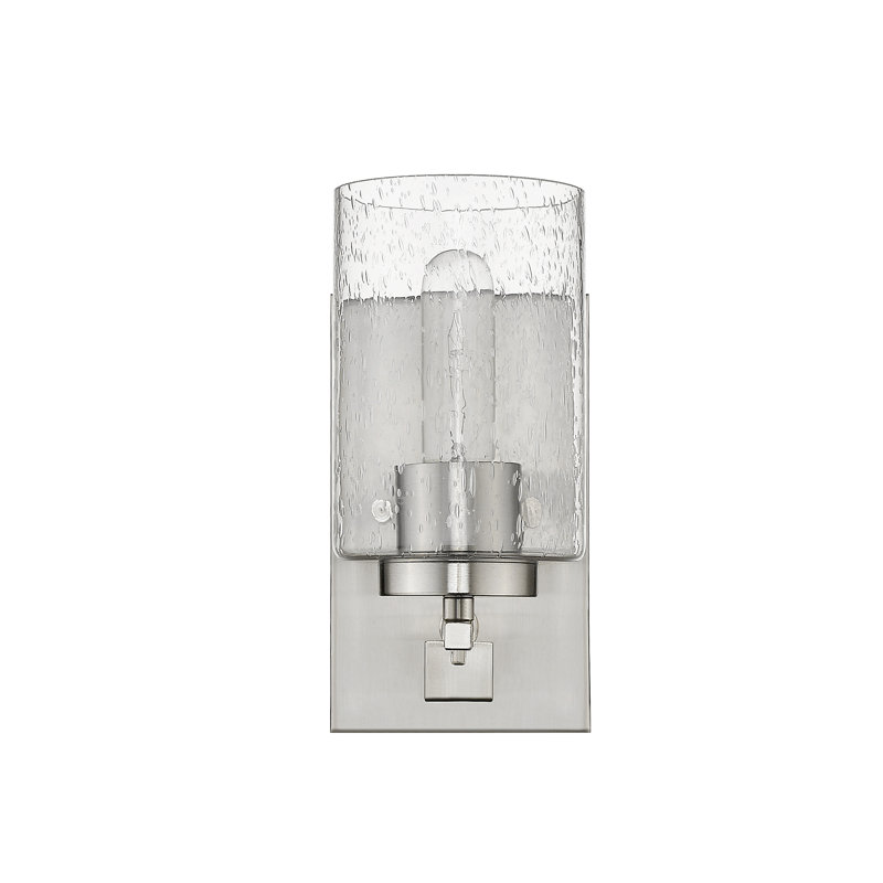 Applique murale à bras 1 lumière Hoff, Nickel satiné, Blanc