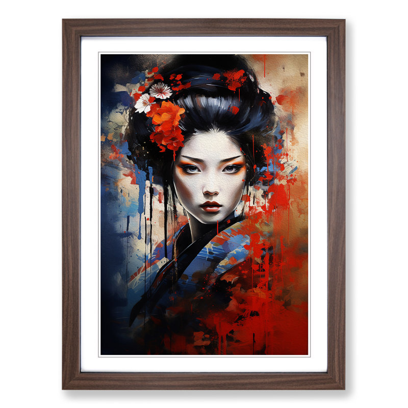 Single Picture Frame Print on Wood, Walnut Framed, 46cm H x 34cm W
