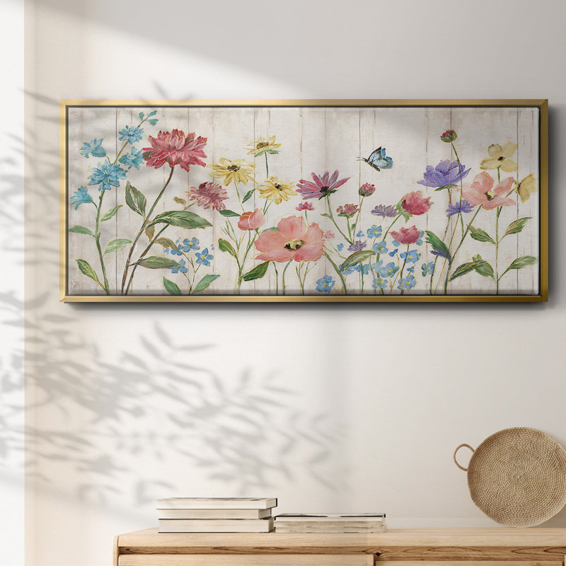 Fleurs sauvages sur toile encadrée, H 20 po x l 50 po