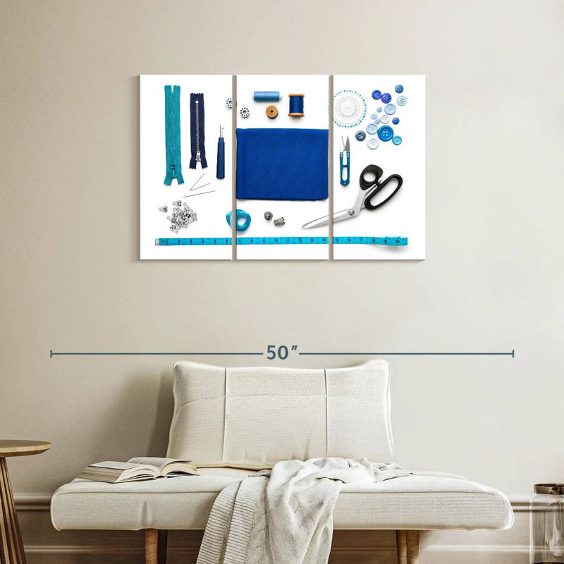 Senne Blue Sewing Kit, 24" H x 38" W