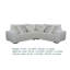 Ensemble de canapé modulaire 3 pièces Ezo, polyester blanc nervuré 3 pièces Ezo-118445176