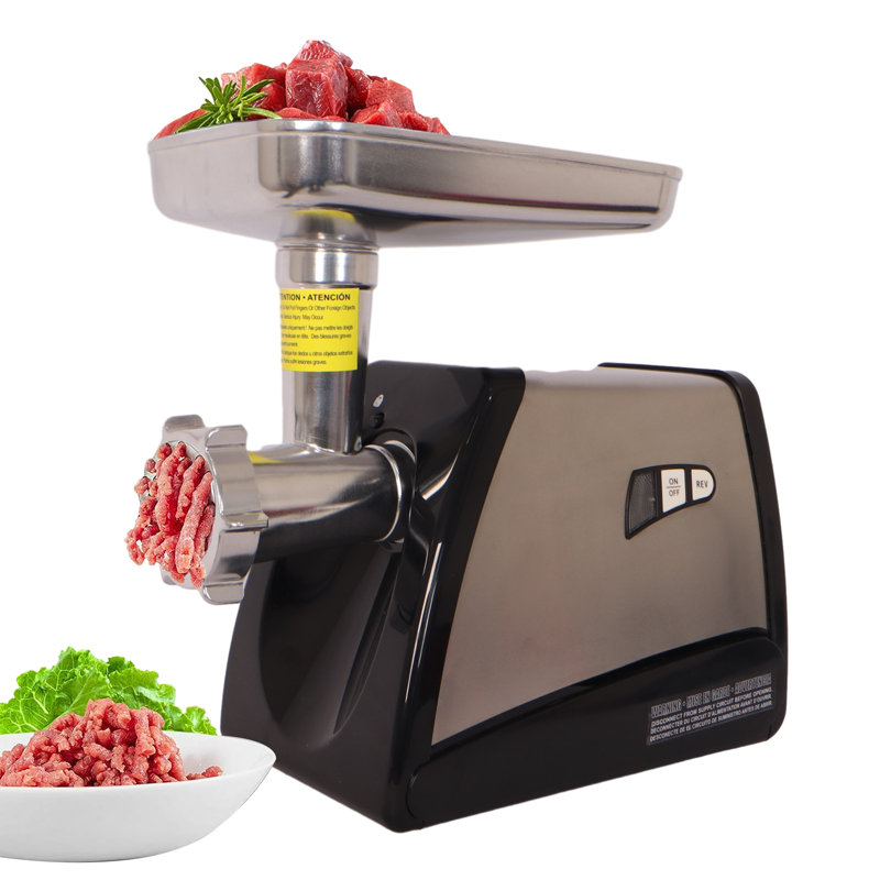 Puissant hachoir à viande et à saucisse 570W avec 3 plaques à hacher en acier inoxydable