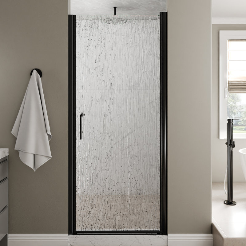 34 à 36 po X P 72 po H Porte de douche pivotante en verre sans cadre Verre trempé certifié SGCC