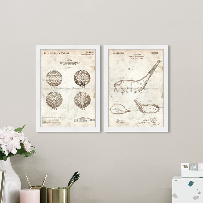 Golf Essentials - Ensemble de 2 reproductions de cadres photo simples