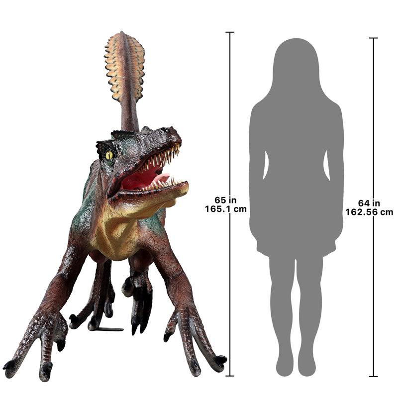 Statue de velociraptor à plumes