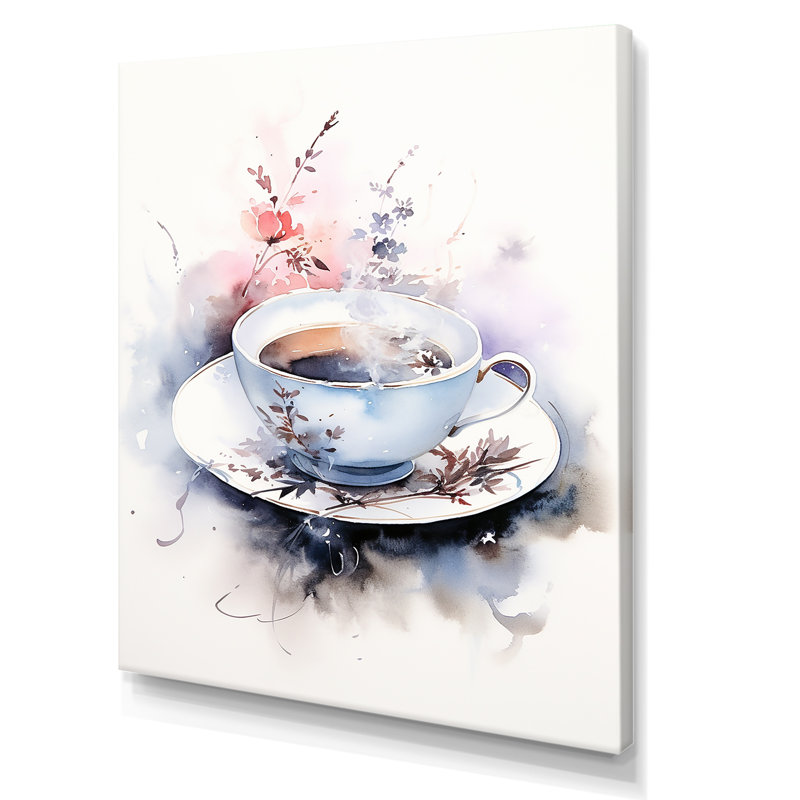 Aquarelle, thé chinois, élégance - art mural café et thé, H 32 po x l 16 po x P 1 po
