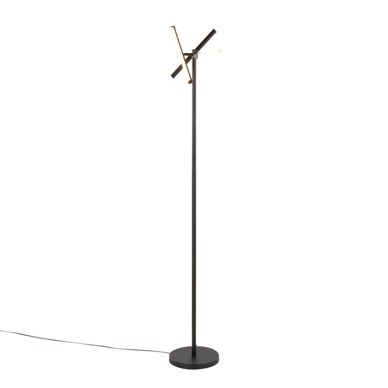 Lampe sur pied pivotante moderne en métal 65 po Icicle, Or
