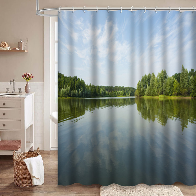 Rideau de douche avec 12 crochets Lake Forest, L 72 po x l 78 po