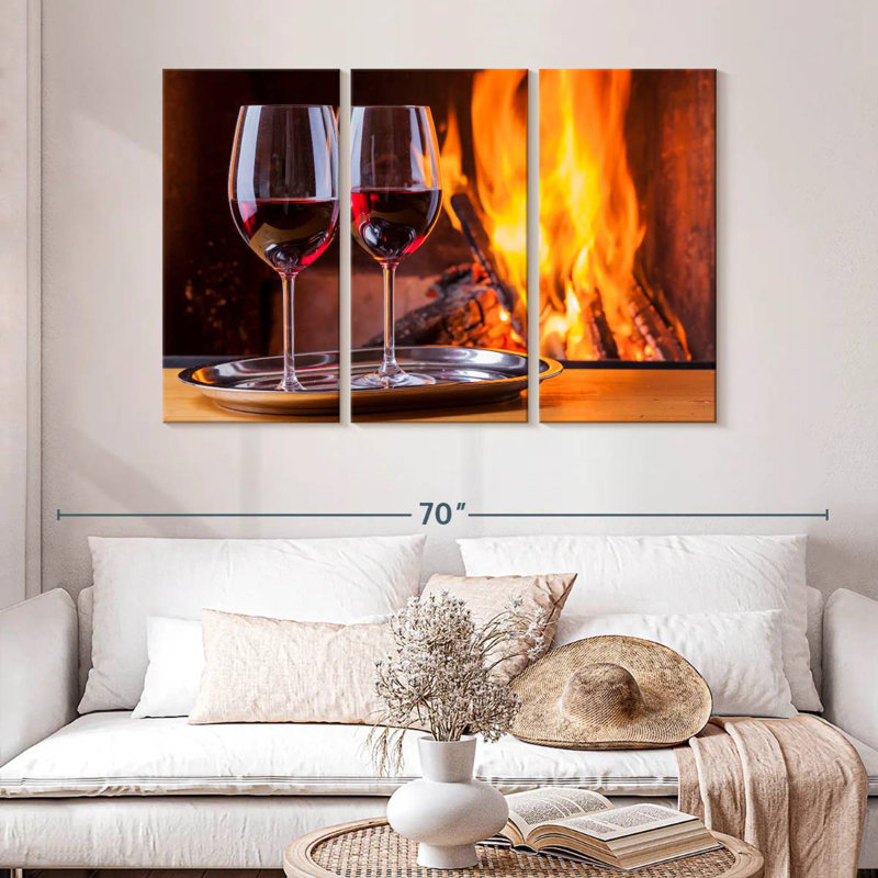 Yarlin Wine By The Fireplace, 32" H x 50" W