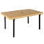 Table de salle à manger d'extérieur avec osier en PE et structure en fer, 59 po x 35,8 po, trou pour parasol, 6 sièges