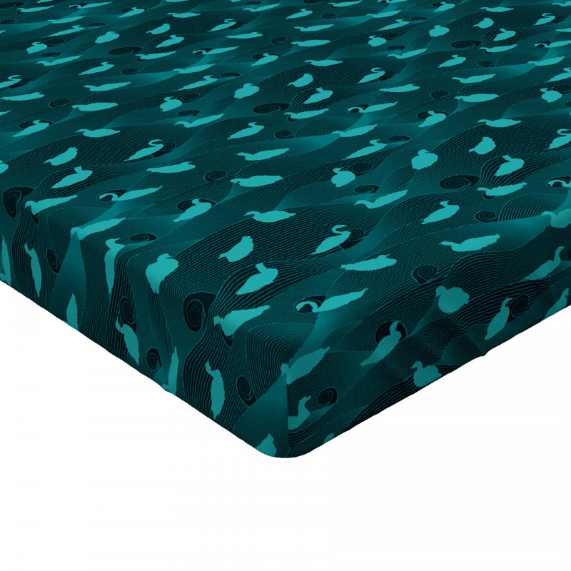 Microfiber Fitted Sheet, Full/Double Fitted Sheet, Blue, Wave