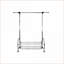 Barre à vêtements extensible en métal chromé avec roulettes | Métal | Chambre à coucher