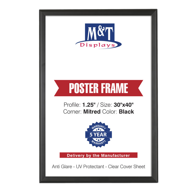 Metal Picture Frame, Black, 30" x 40"