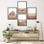 «Rustic Farmhouse sépia-toned Barn and Field Modern Artwork Minimalist Wall Decor», 4 pièces-101520140-101520145