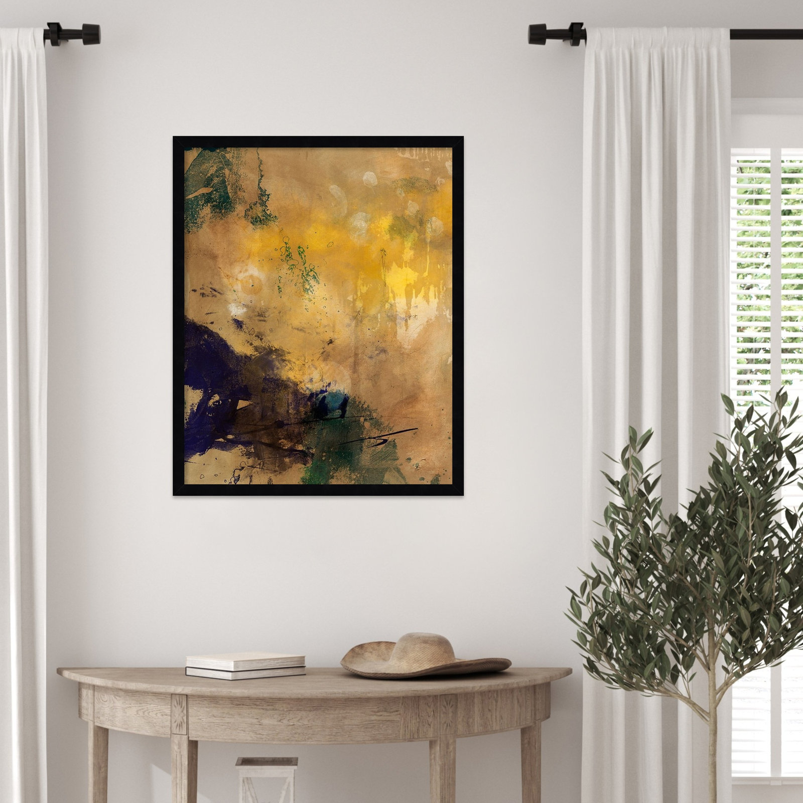 Flagler "Amber Haze II" Print, 25" H x 21" W, Black