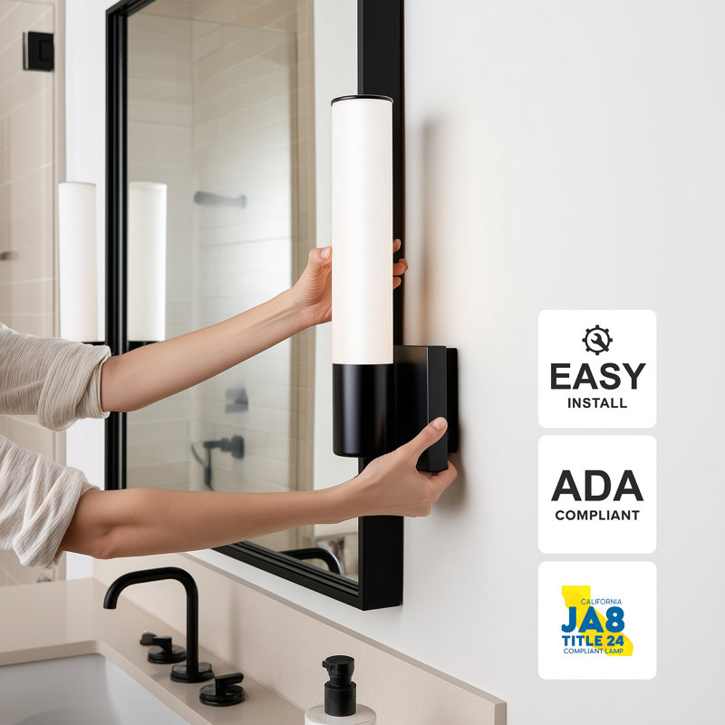 Asela Dimmable LED Vanity Light, Black