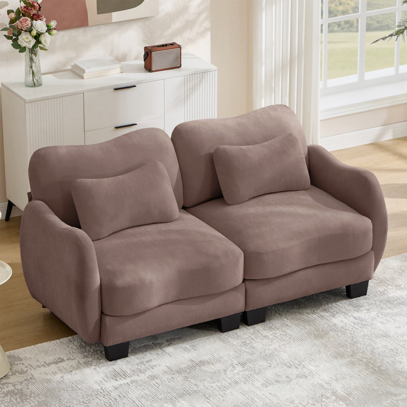 Causeuse pour salon et chambre à coucher, Rose Dust Chenille