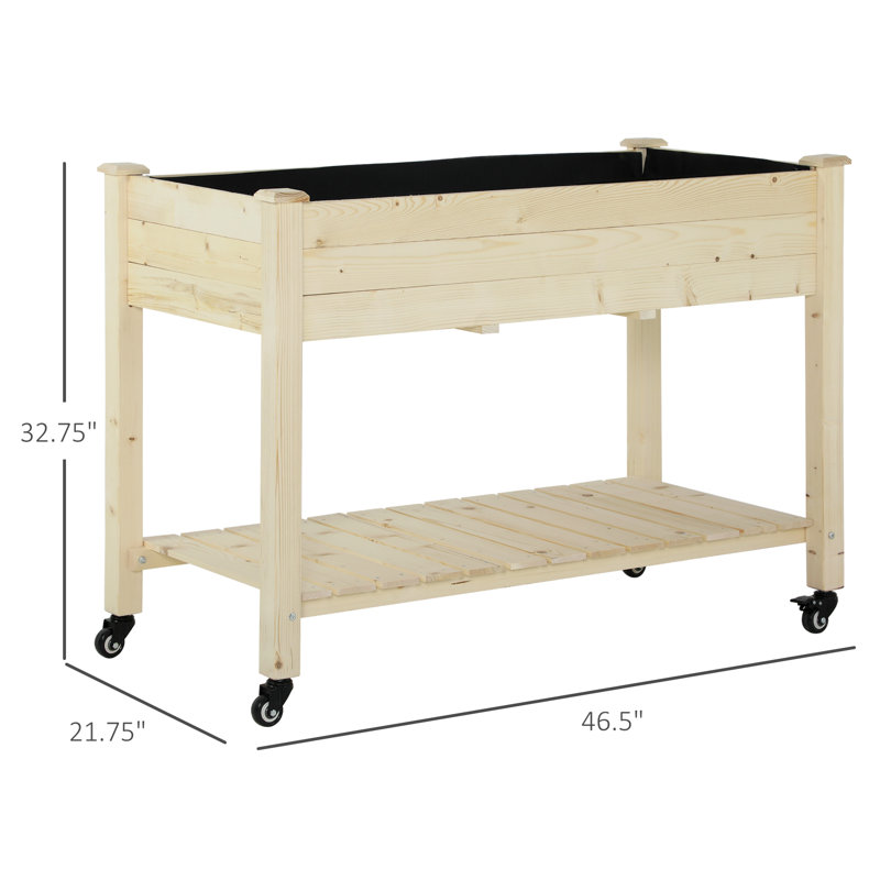 Wieland Wood Elevated Planter, Natural