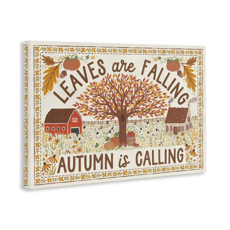 "Leaves Are Falling Scene", art mural par Laura Marshall, H 16 po x l 16 po