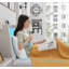 Structure de grand lit avec tête de lit ergonomique, structure de lit en métal avec tablette de rangement-1912226905