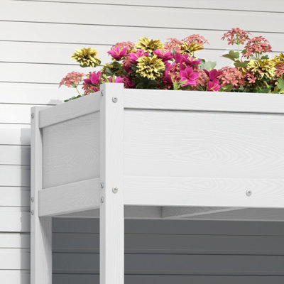 Elevated Planters Garden Bed 39.5''W x 25.7''H Premium Poly Elevated Planter Stand & Drainage Holes