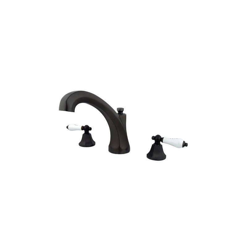 Metropolitan Double Handle Deck Mounted Roman Tub Faucet, Oil Rubbed Bronze