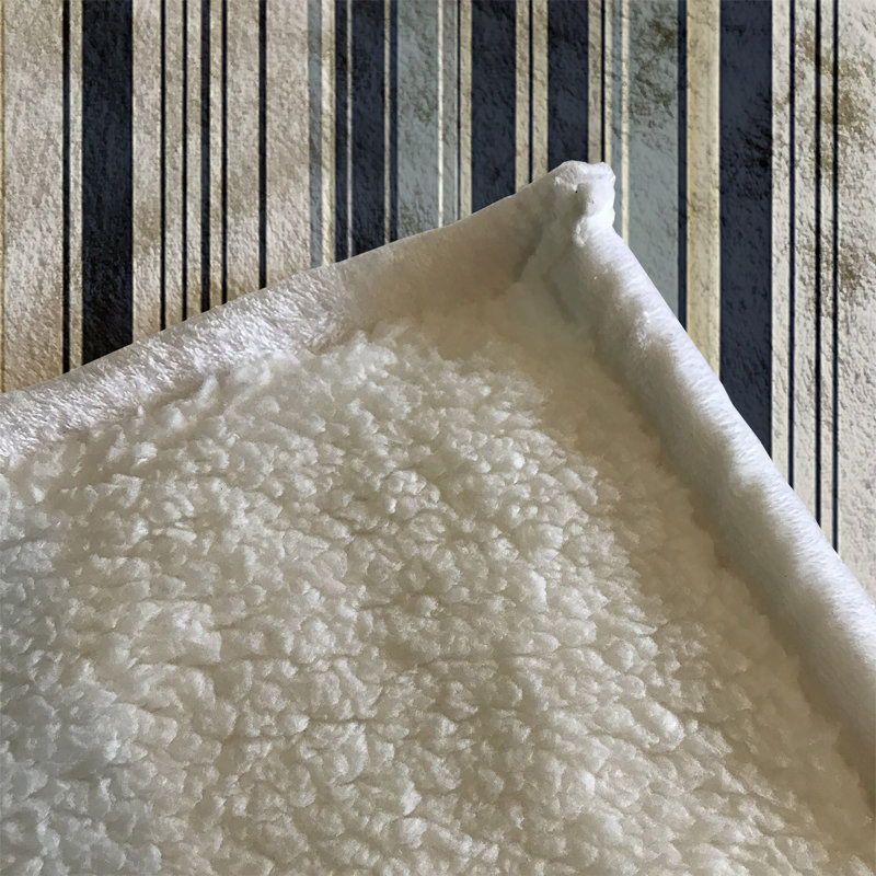 Throw Blanket, 68" W x 80" L, Striped, White/Blue