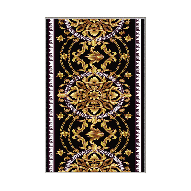 Soho House Oriental Gold/Black Area Rug, Rectangle 3' 3" x 6' 7"