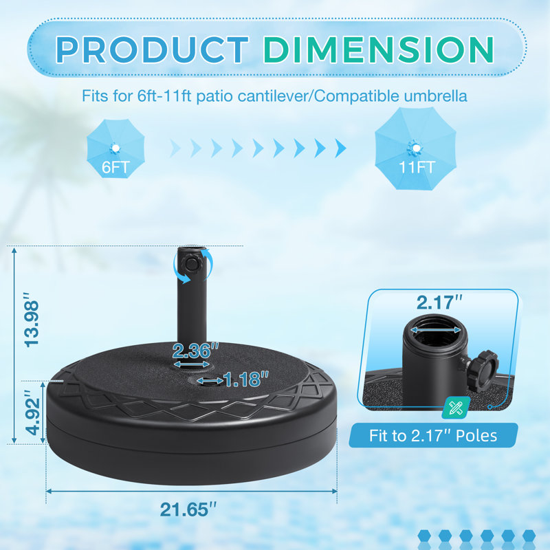 Silvino 8,82 lb Base de parasol en résine