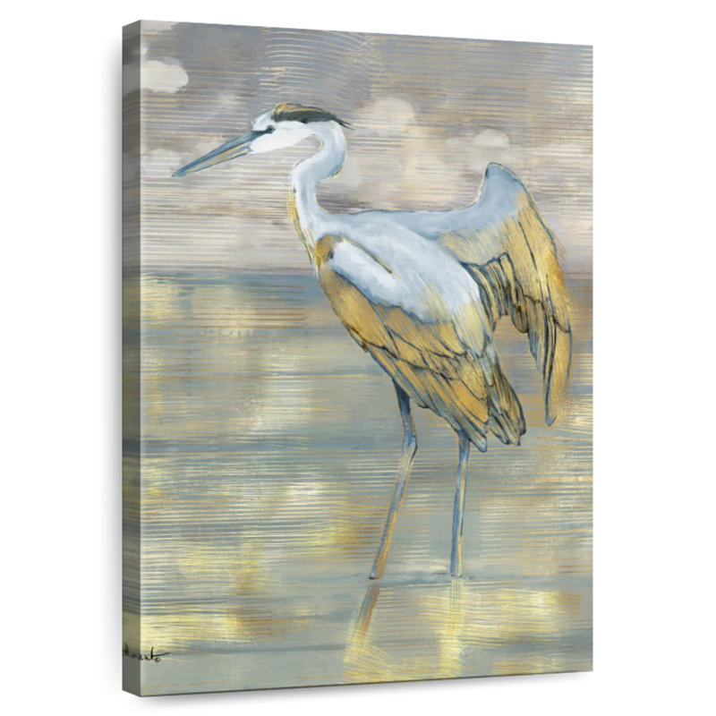 Brampt Golden Blue Heron, 30" H x 20" W