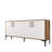 Modern Console Table with Numerous Shelves, Walnut & White Finish, 70.9 x 30.7 x 13.8 inches | 100% Melamine Coated Particle Board, Metal Legs & Handles | Wall-Mountable, Stylish & Functional Design for Home Decor-1530422487
